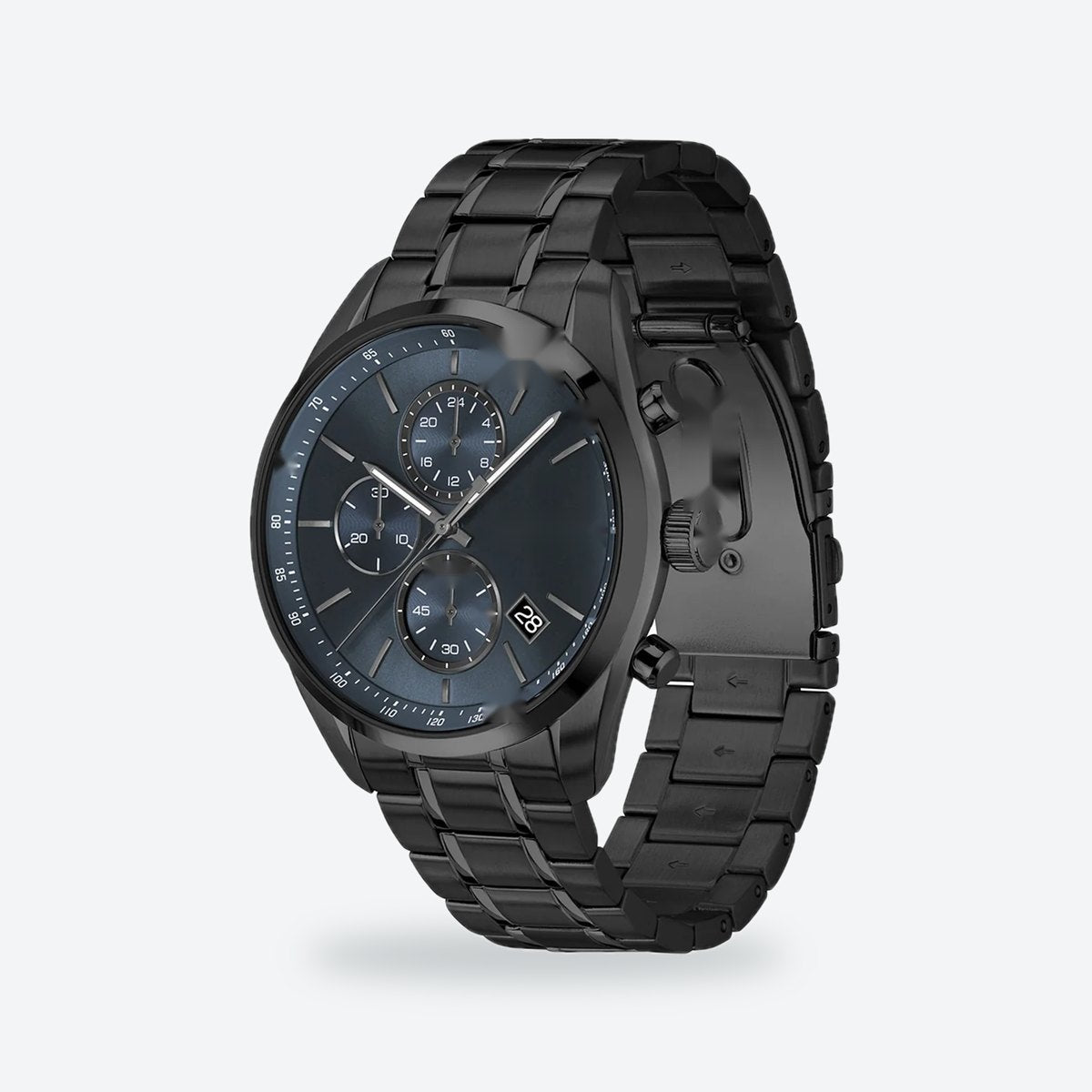 Men's 44mm Blue Dial Chronograph Watch, Steel Bracelet, Style 2, view 4