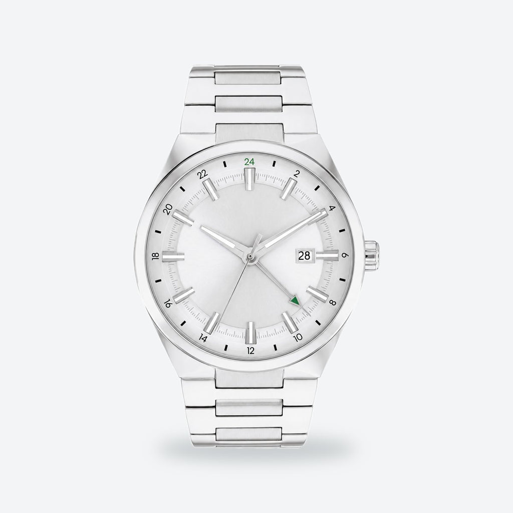Men's 44mm Green Dial Watch, Grey dial / Silver-tone