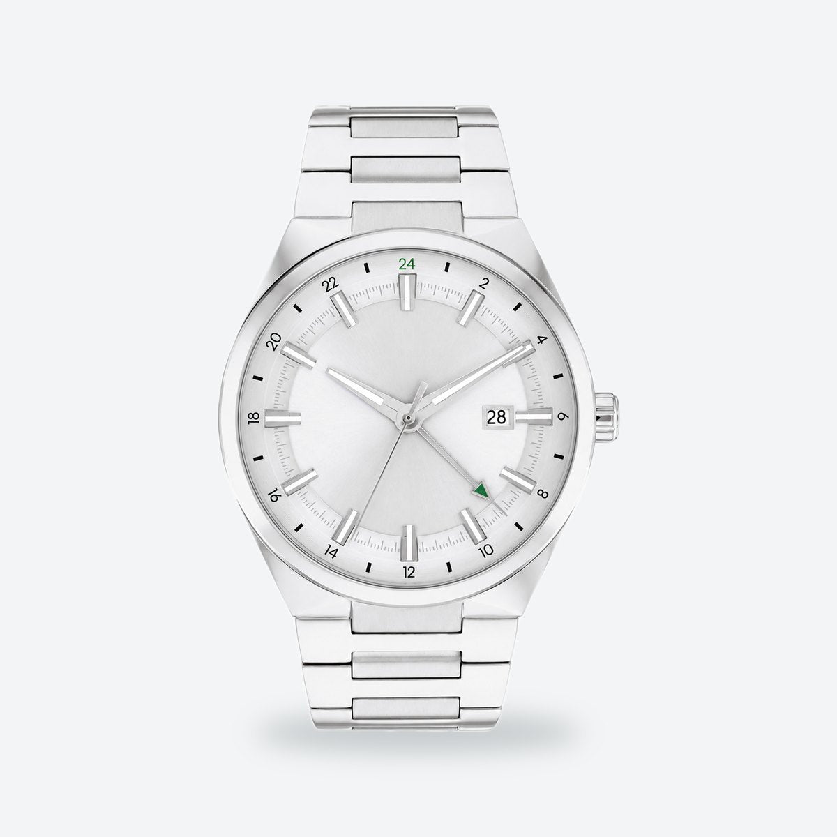 Men's 44mm Green Dial Watch, Grey dial / Silver-tone