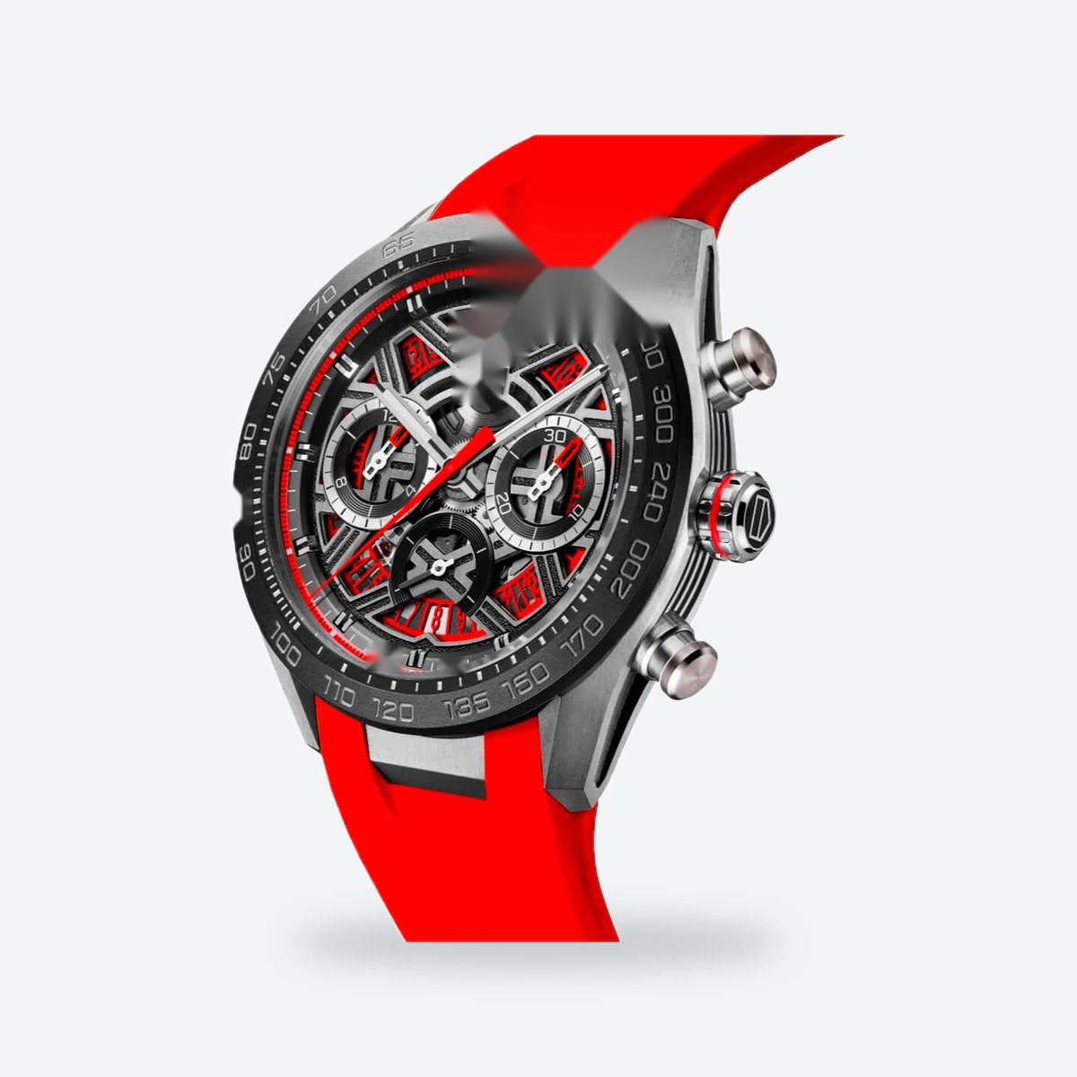 Men's 44mm Orange Dial Chronograph Watch, view 3