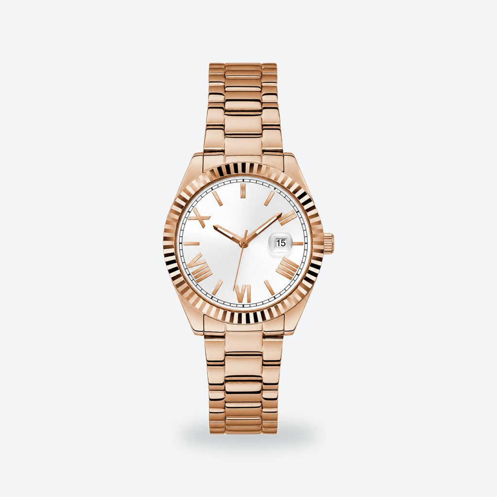 Women's 36mm White Dial Watch, Steel Bracelet, photo