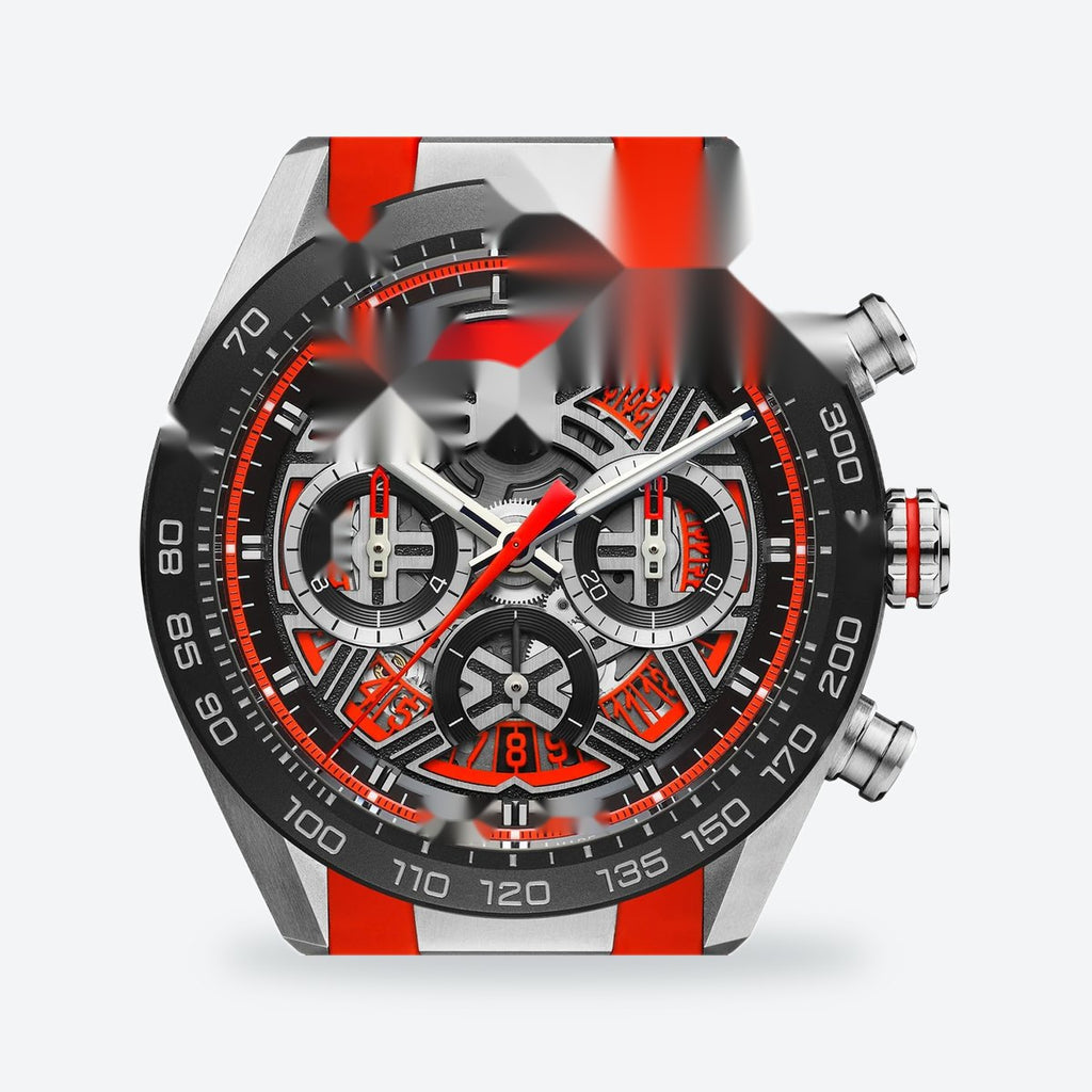 Men's 44mm Orange Dial Chronograph Watch, view 2