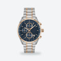 Men's 40mm Blue Dial Chronograph Watch, Blue dial / Silver-tone