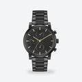 Men's 44mm Black Dial Watch, Steel Bracelet, Black dial / Black