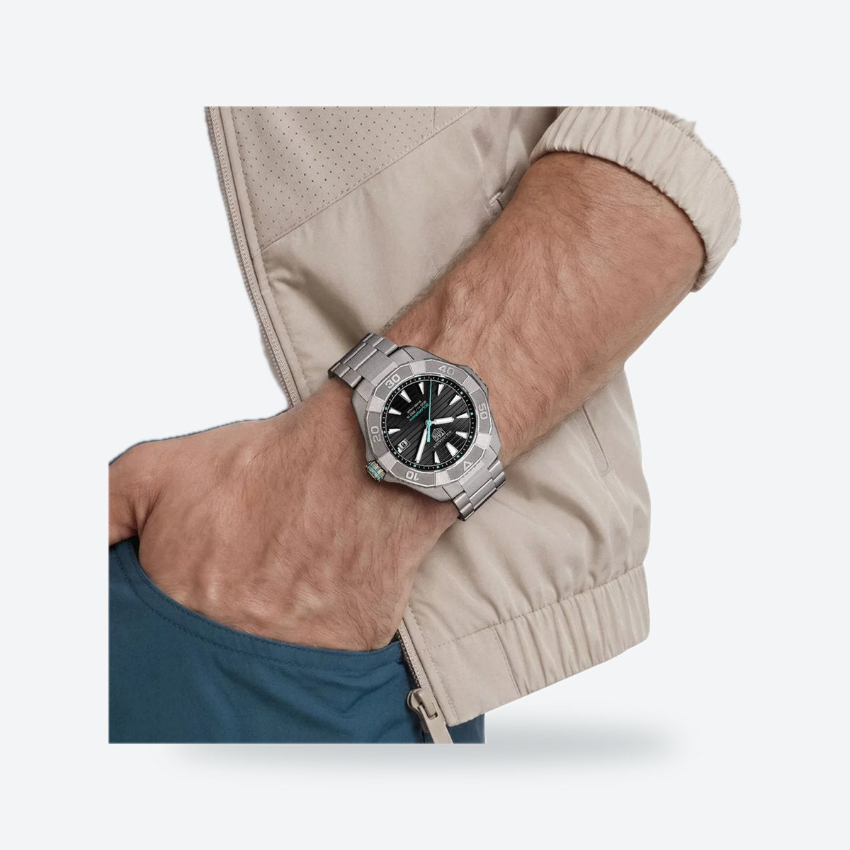 Men's 40mm Black Dial Watch, view 2