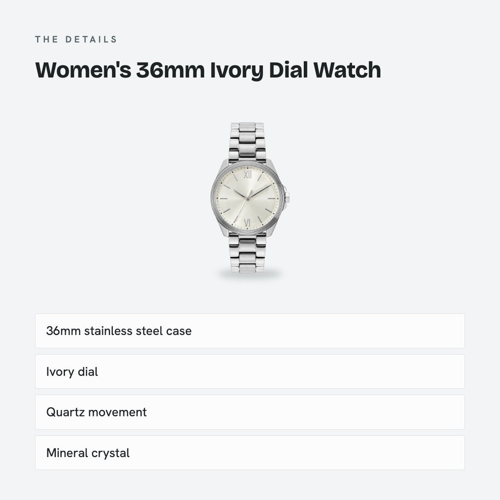 Women's 36mm Ivory Dial Watch, details