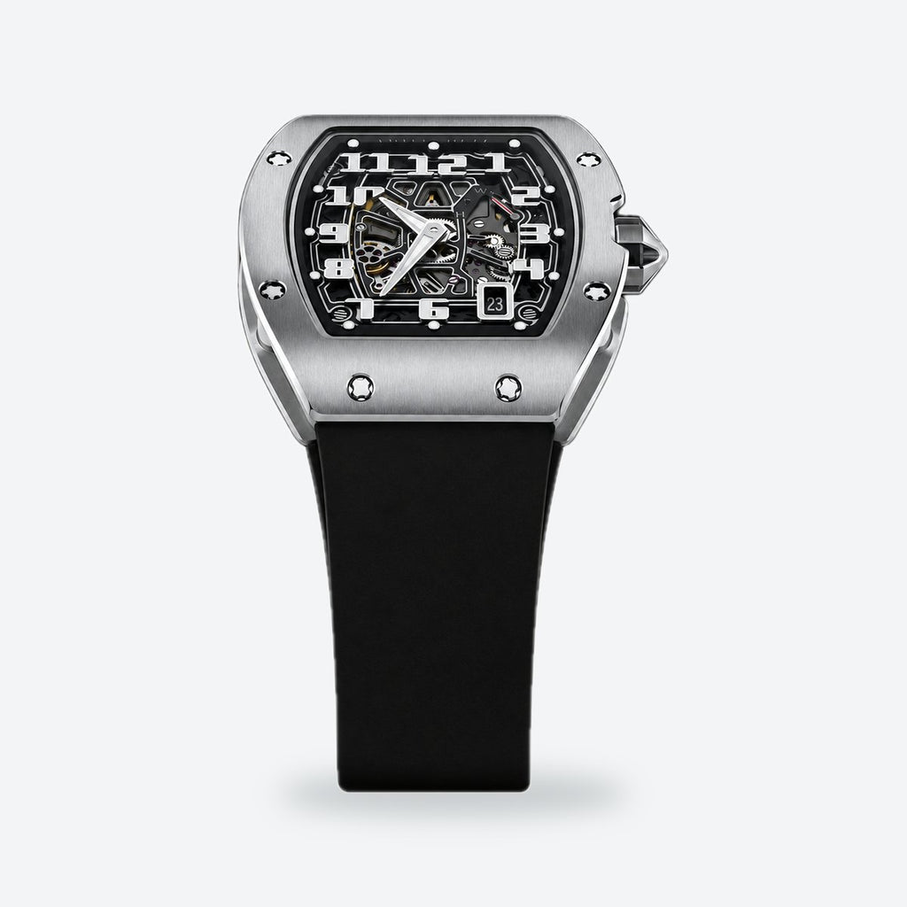Men's Extra-Flat Skeleton Automatic Watch, Titanium Tonneau Case, photo