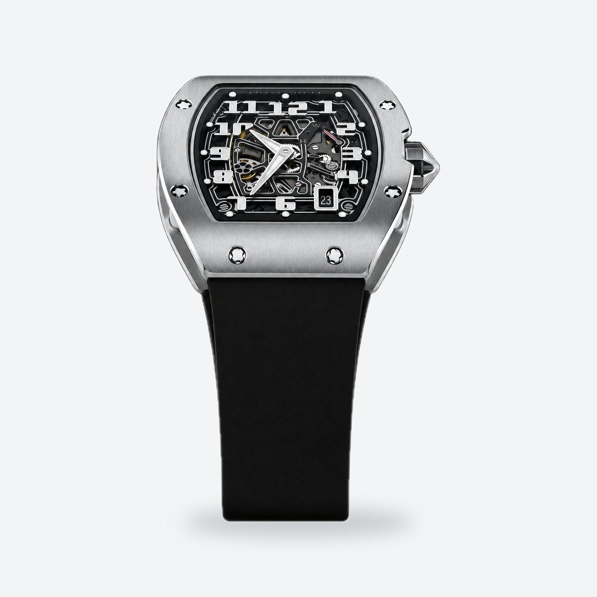 Men's Extra-Flat Skeleton Automatic Watch, Titanium Tonneau Case, photo