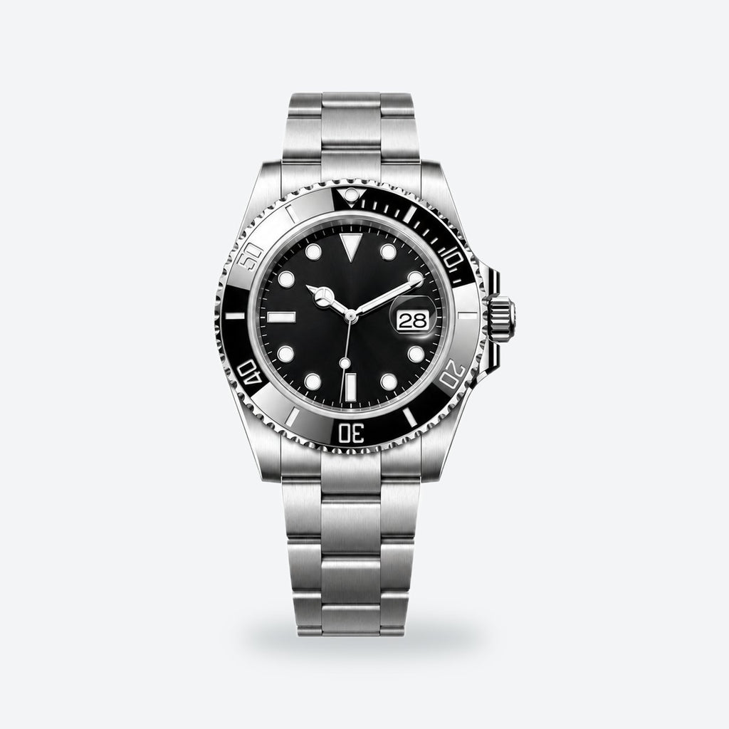 Men's 41mm Automatic Dive Watch, Black Dial, Black bezel