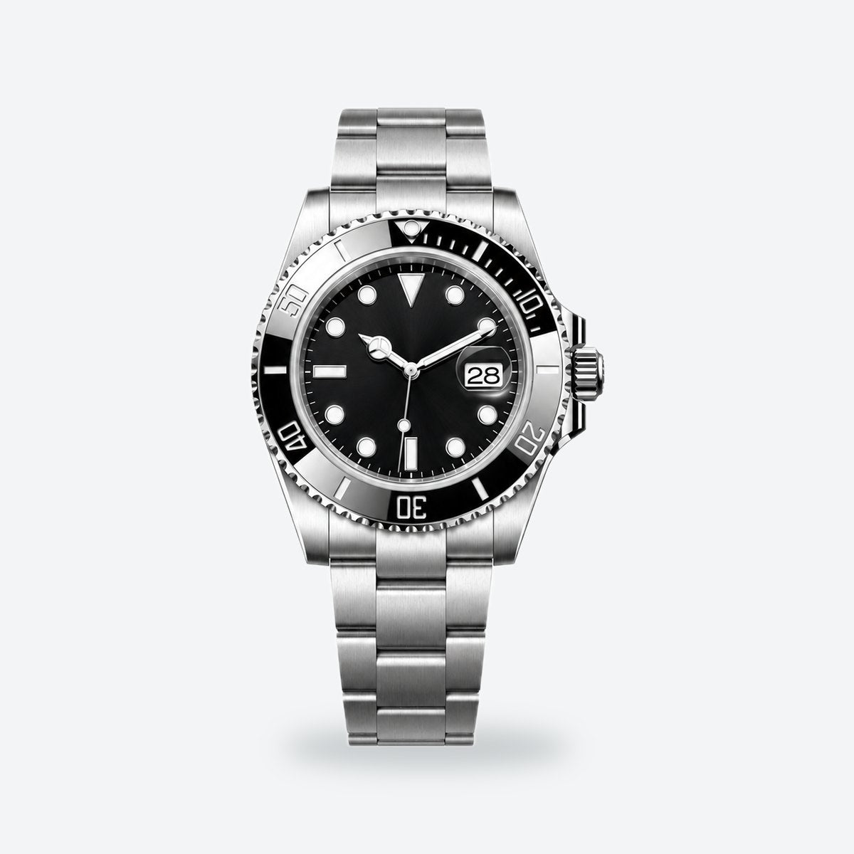 Men's 41mm Automatic Dive Watch, Black Dial, Black bezel