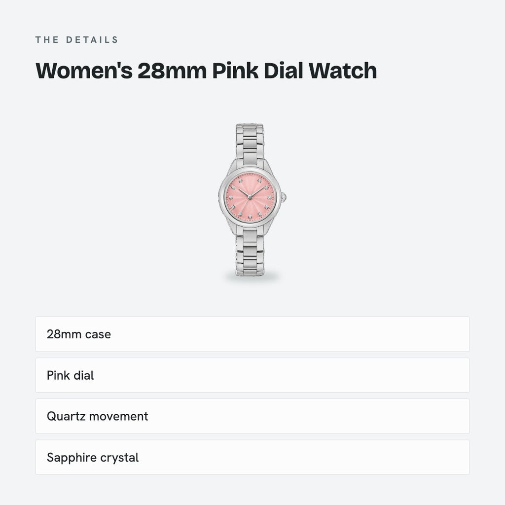 Women's 28mm Pink Dial Watch, details