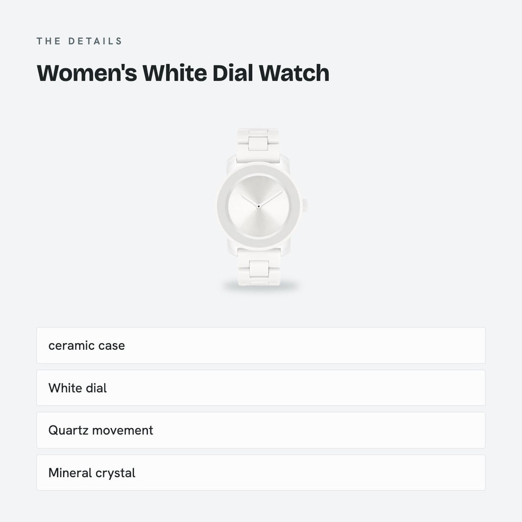 Women's White Dial Watch, details