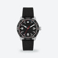 Men's 42mm Black Dial Watch, Nylon Strap, Black dial / Black