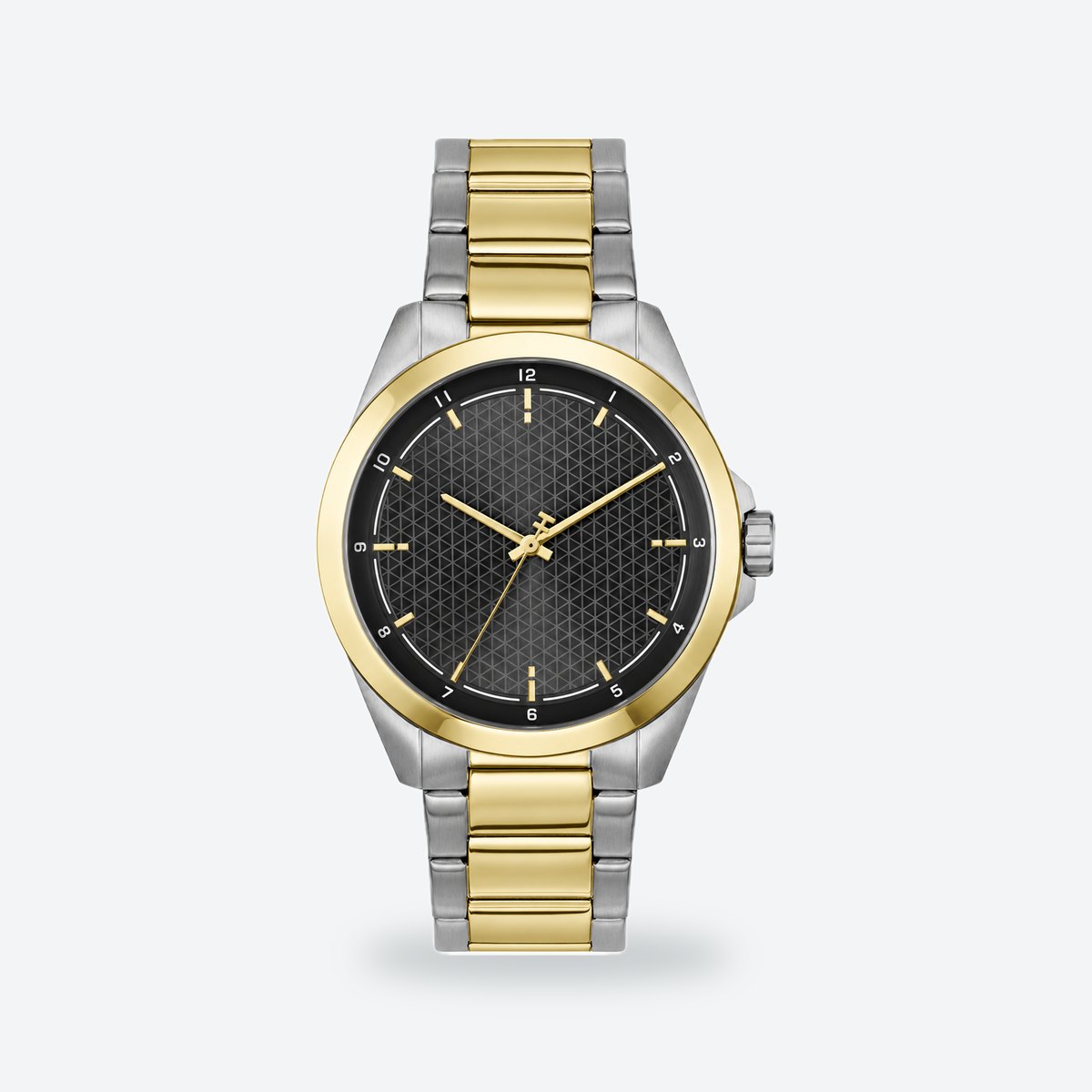 Men's 41mm Green Dial Watch, Steel Bracelet, Black dial / Silver and gold-tone