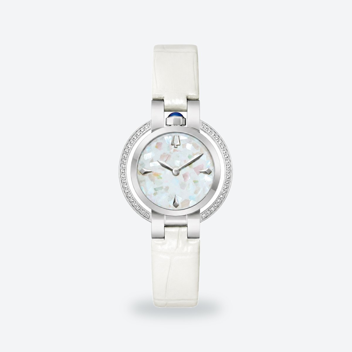 Women's 30mm White Dial Watch, Leather Strap, White dial / White