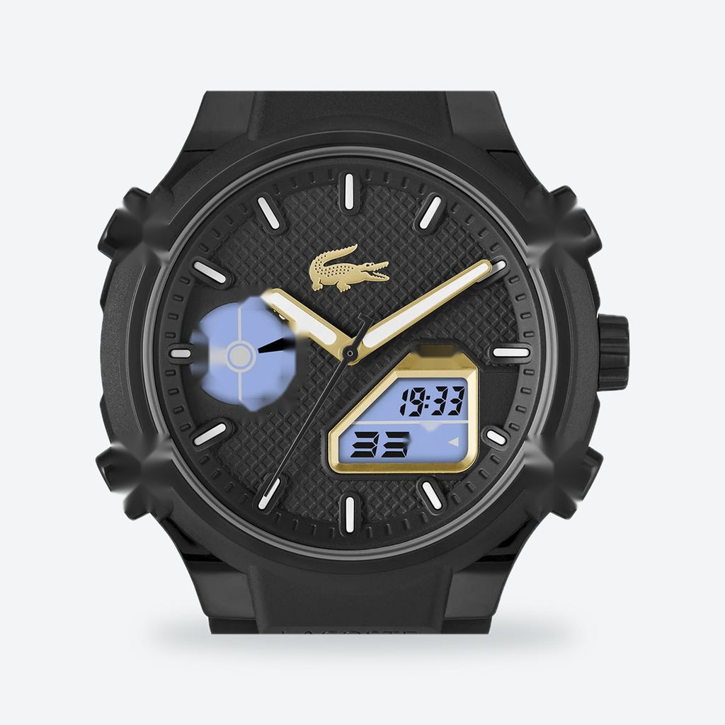 Men's 45mm Black and Gold Dial Watch, view 6