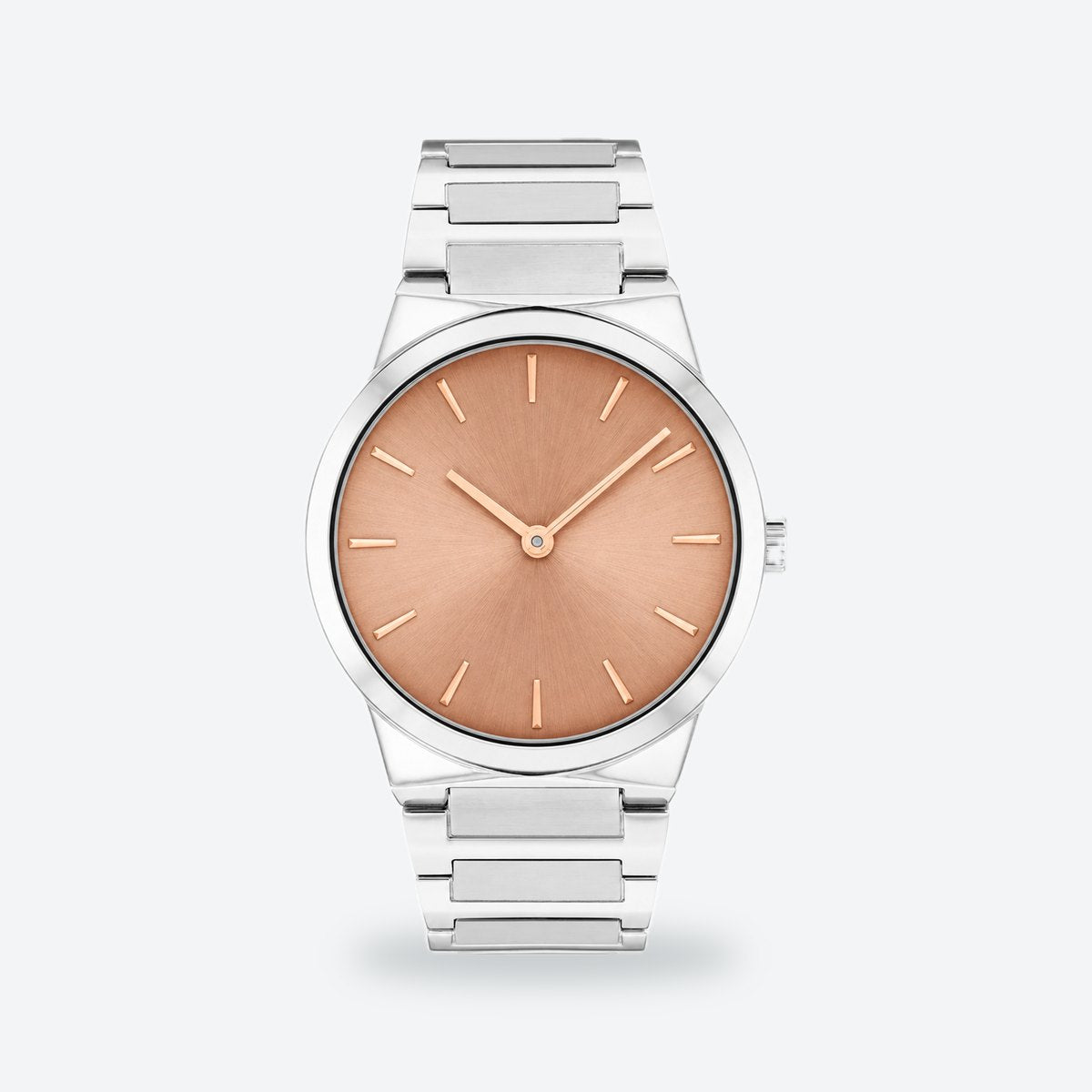 Women's 36mm Silvery White Dial Watch, Pink dial / Silver-tone