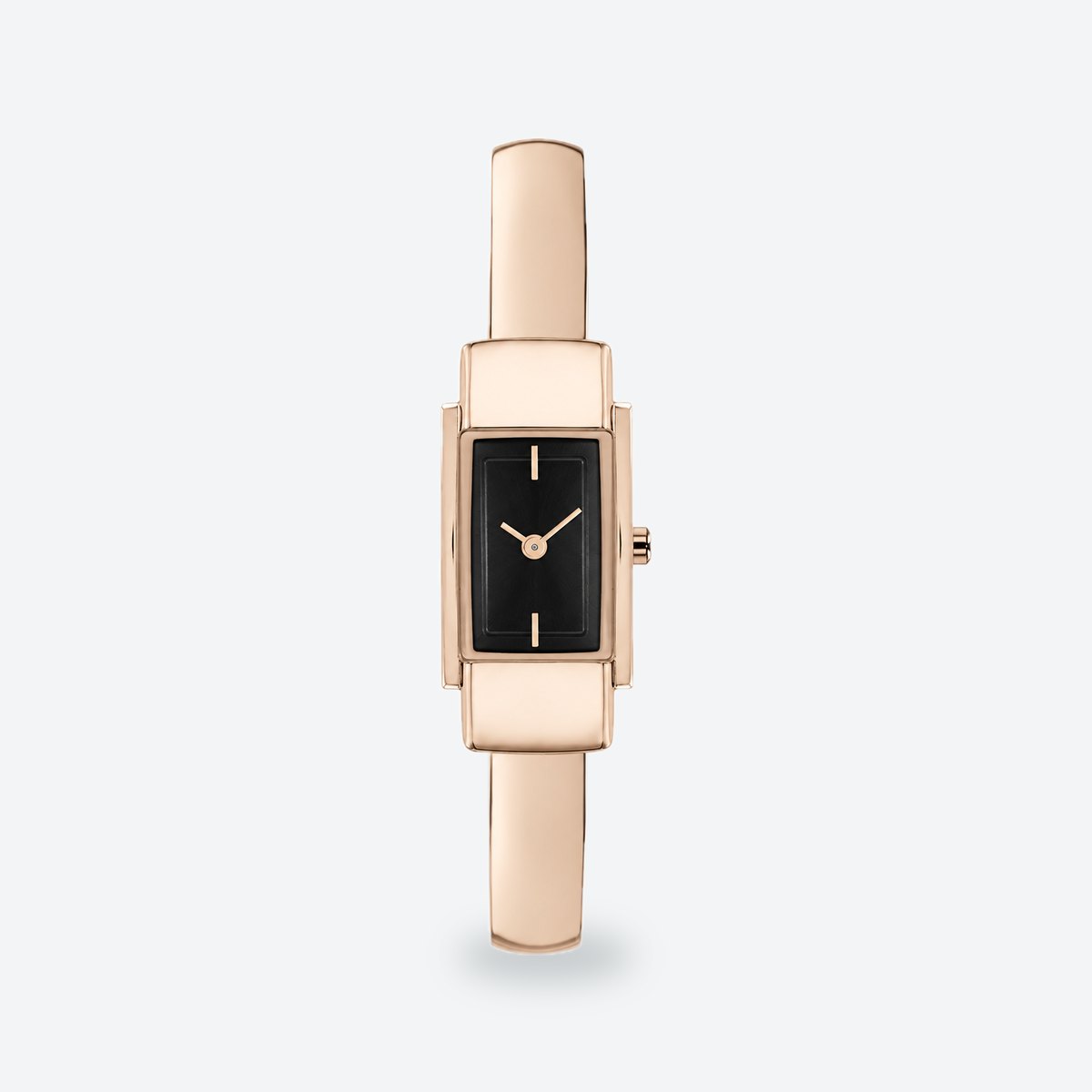 Women's 15mm Black Dial Watch, Black dial / Rose gold-tone