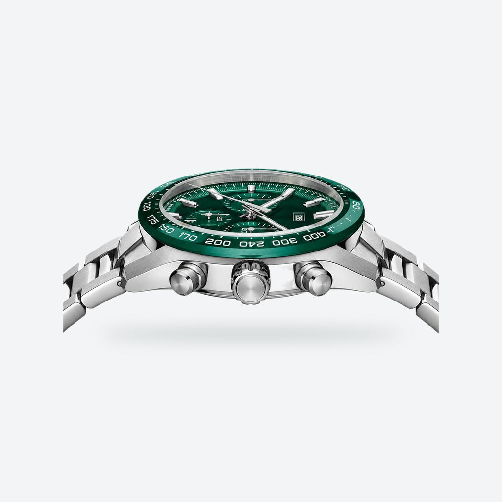 Men's 44mm Green Dial Chronograph Watch, view 4