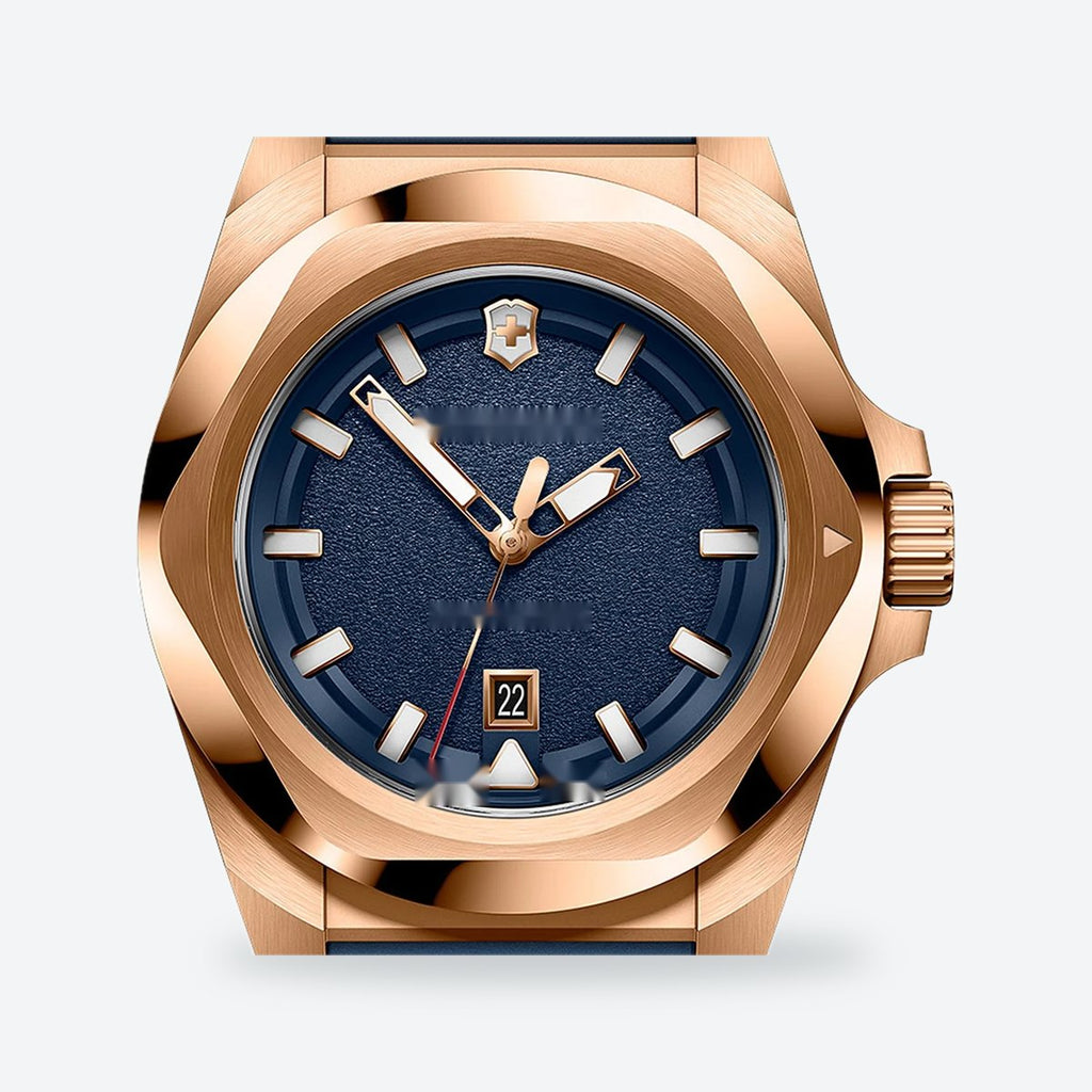 Women's 35mm Blue Dial Watch, Rubber Strap, view 2