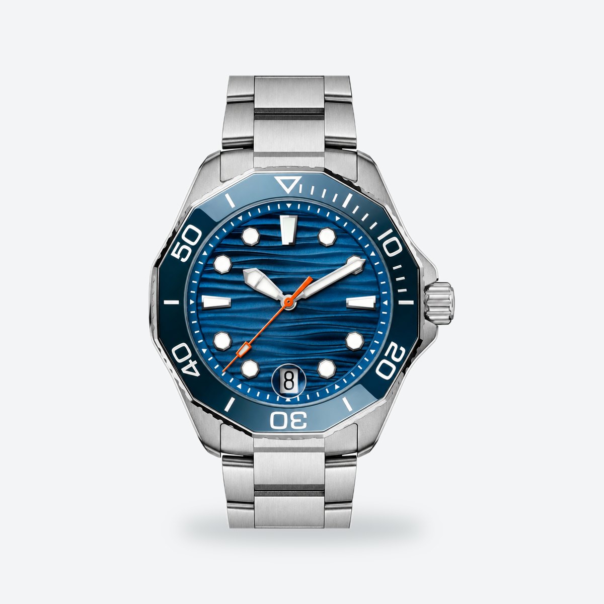 Men's 42mm Green Dial Automatic Watch, Blue dial / Silver-tone