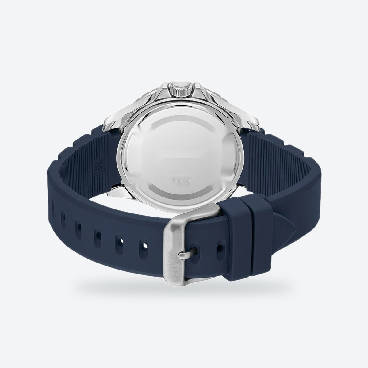 Men's 41mm Blue Dial Watch, Rubber Strap, view 4