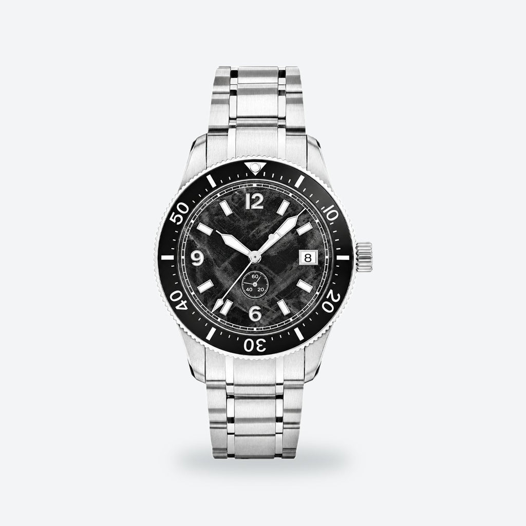 Men's 38mm Black Dial Automatic Watch, Steel Bracelet, photo