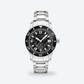Men's 38mm Black Dial Automatic Watch, Steel Bracelet, photo