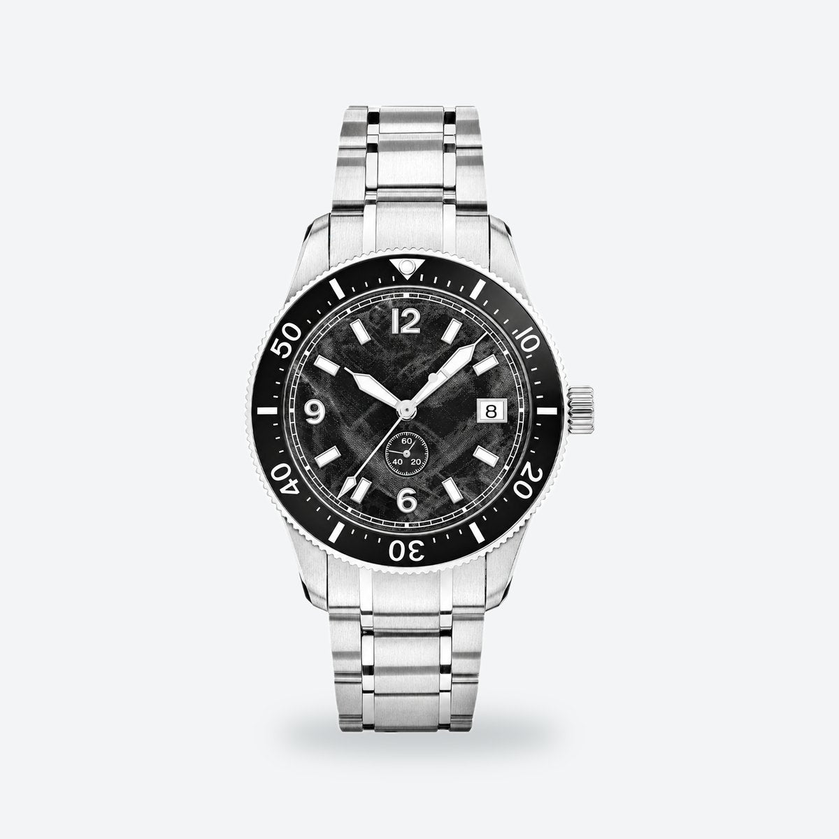 Men's 38mm Black Dial Automatic Watch, Steel Bracelet, photo