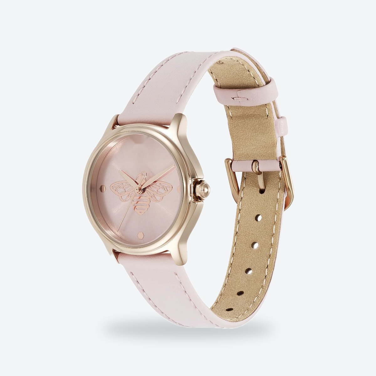 Women's 30mm Pink Dial Watch, Leather Strap, view 4
