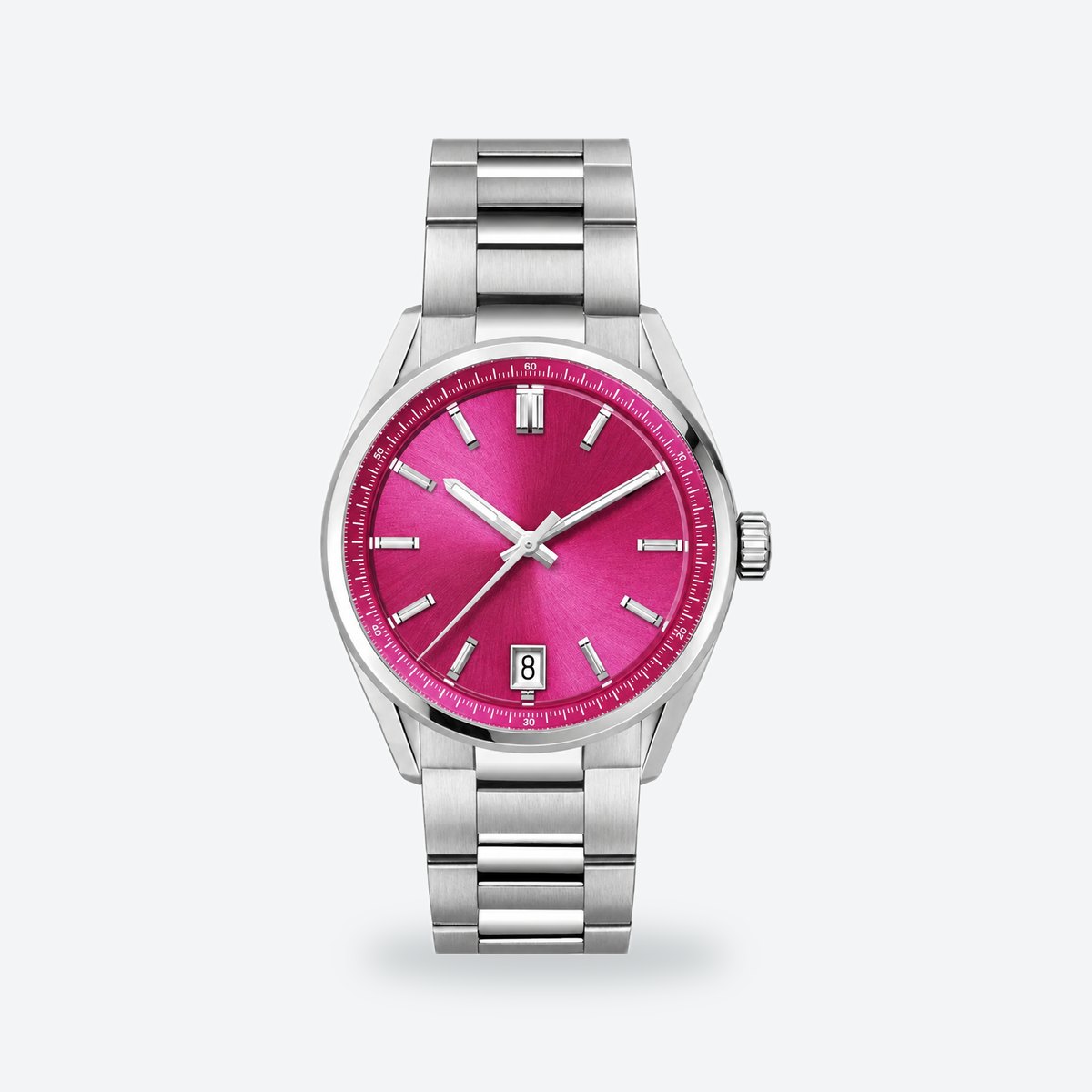 Women's 36mm Lilac Dial Automatic Watch, Pink dial / Silver-tone