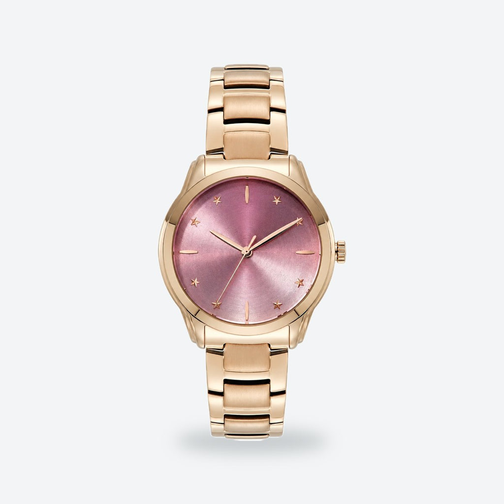 Women's 36mm Pink Dial Watch, Pink dial / Rose gold-tone