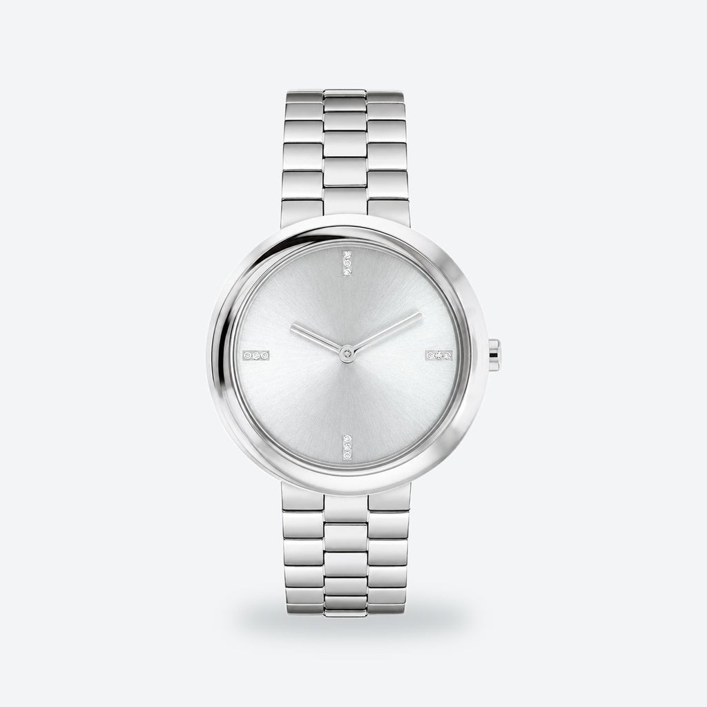 Women's 34mm Cherry Dial Watch, Silver dial / Silver-tone