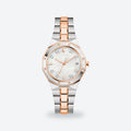 Women's 32mm White Dial Watch, Steel Bracelet, White dial / Silver and rose gold-tone