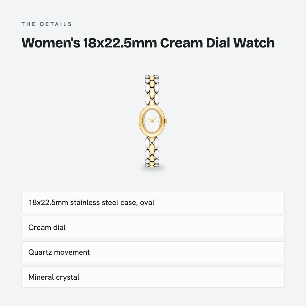 Women's 18x22.5mm Cream Dial Watch, details