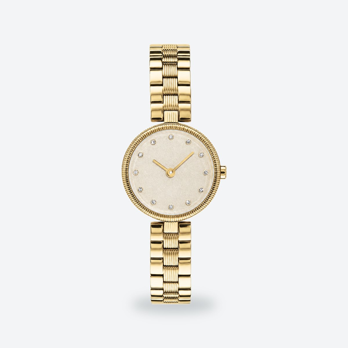 Women's 24mm Gold Dial Watch, Steel Bracelet, Style 2, Gold dial / Gold-tone
