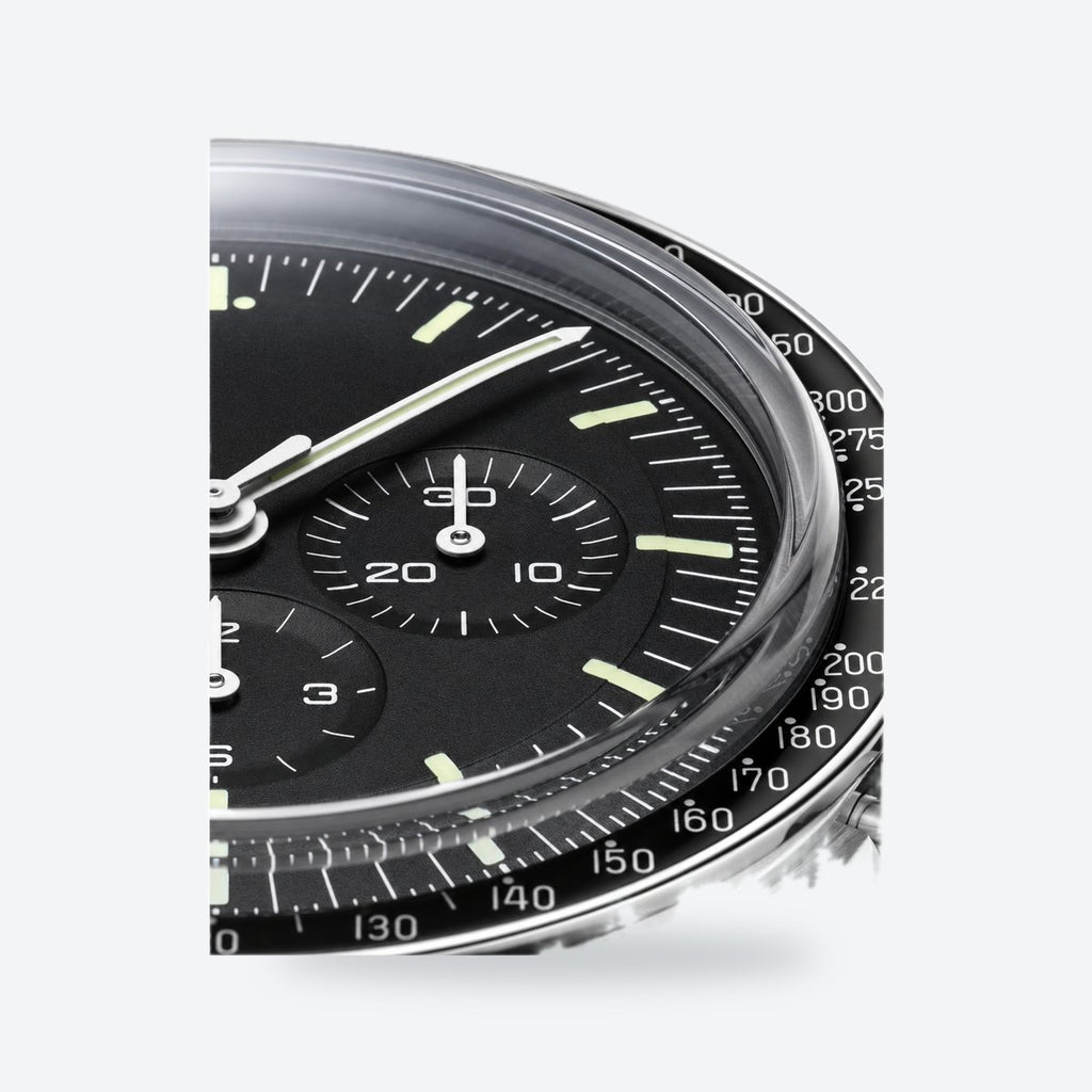 Men's 42mm Hand-Wound Chronograph Watch, Tachymeter Bezel, Black Dial, view 3