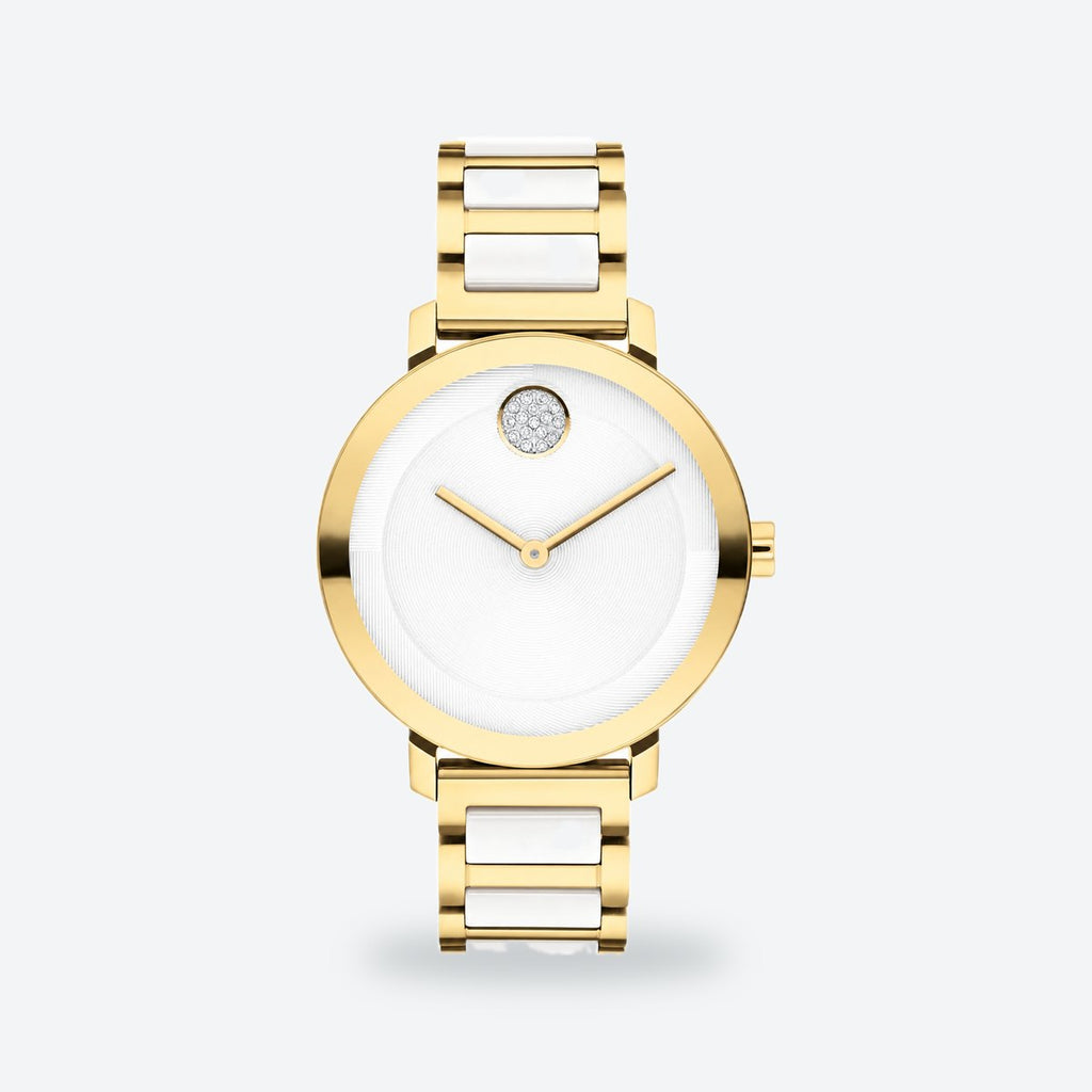 Women's 34mm Silver Dial Watch, Metal Bracelet, Silver dial / Gold-tone