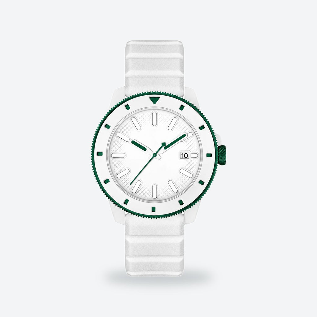 Men's 43mm White Dial Watch, White dial / White