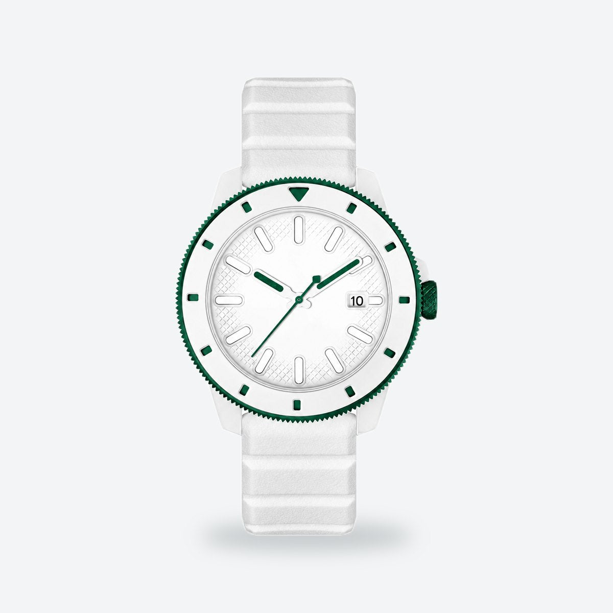 Men's 43mm White Dial Watch, White dial / White