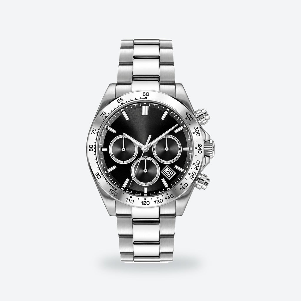 Men's 43mm Black Dial Chronograph Watch, photo