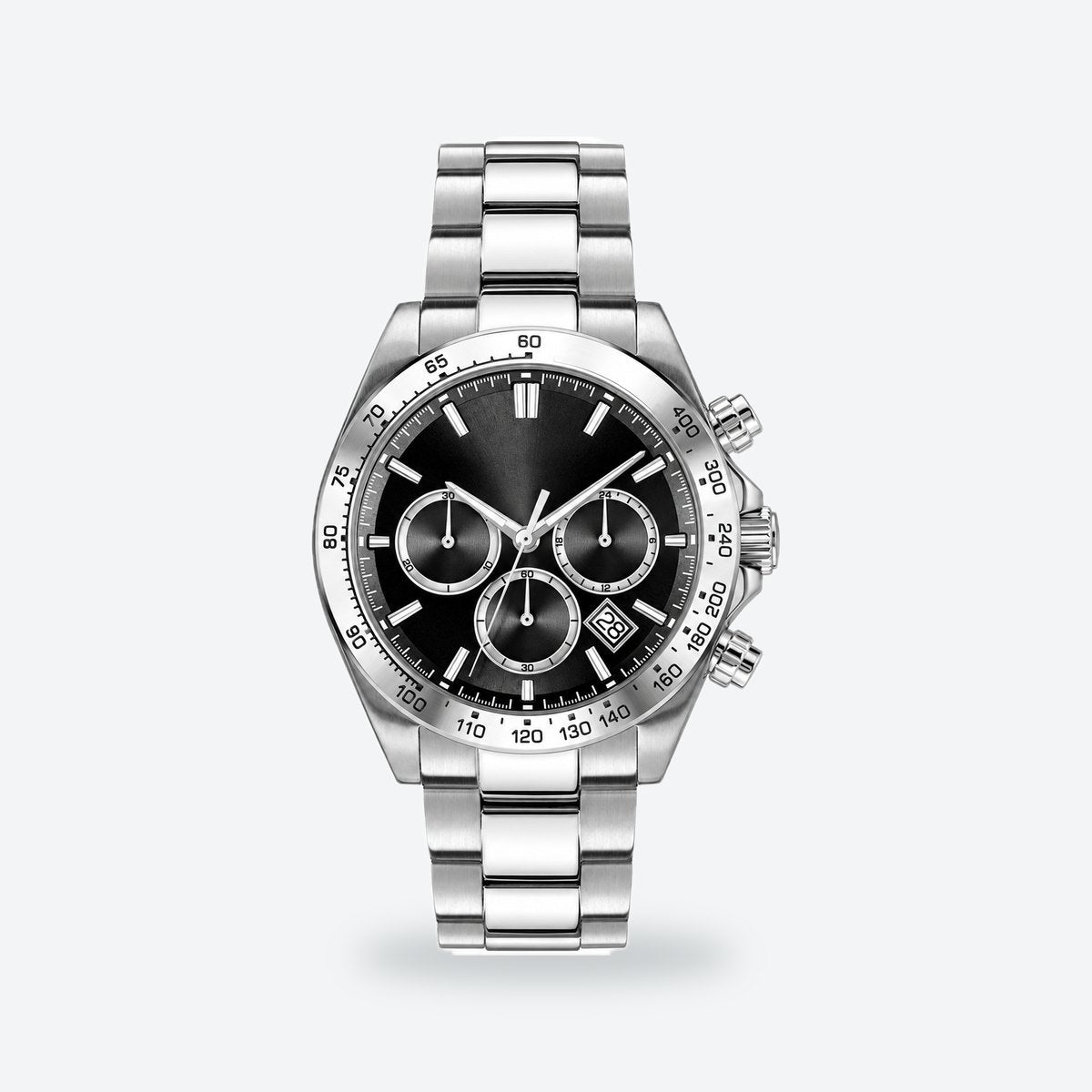 Men's 43mm Black Dial Chronograph Watch, photo