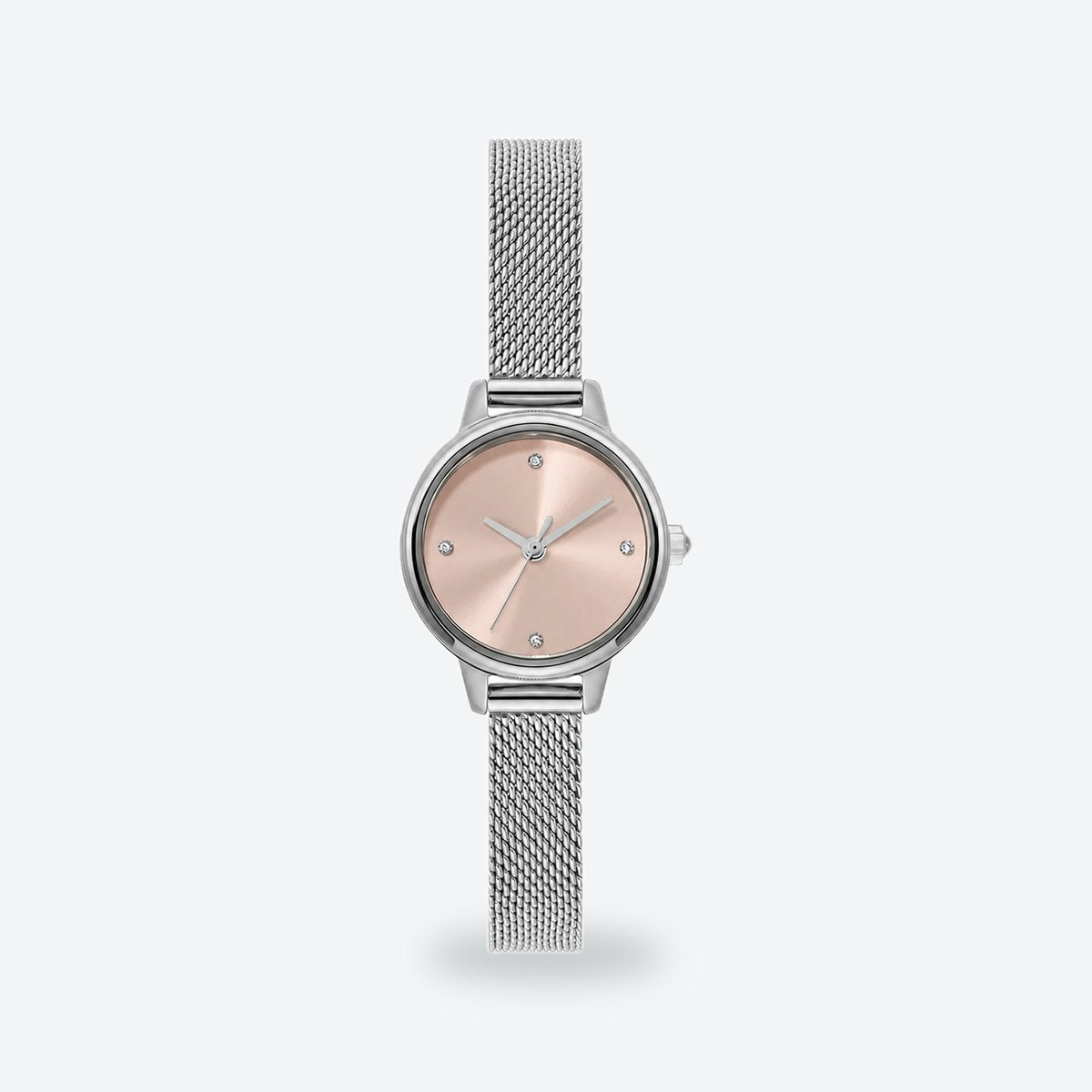 Women's 23mm Gold Dial Watch, Steel Bracelet, Pink dial / Silver-tone