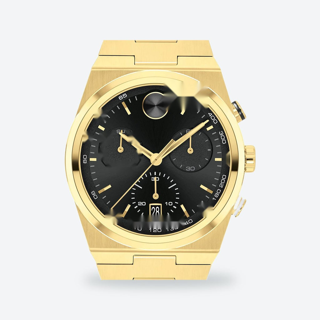 Men's 42mm Black Dial Chronograph Watch, Steel Bracelet, view 2
