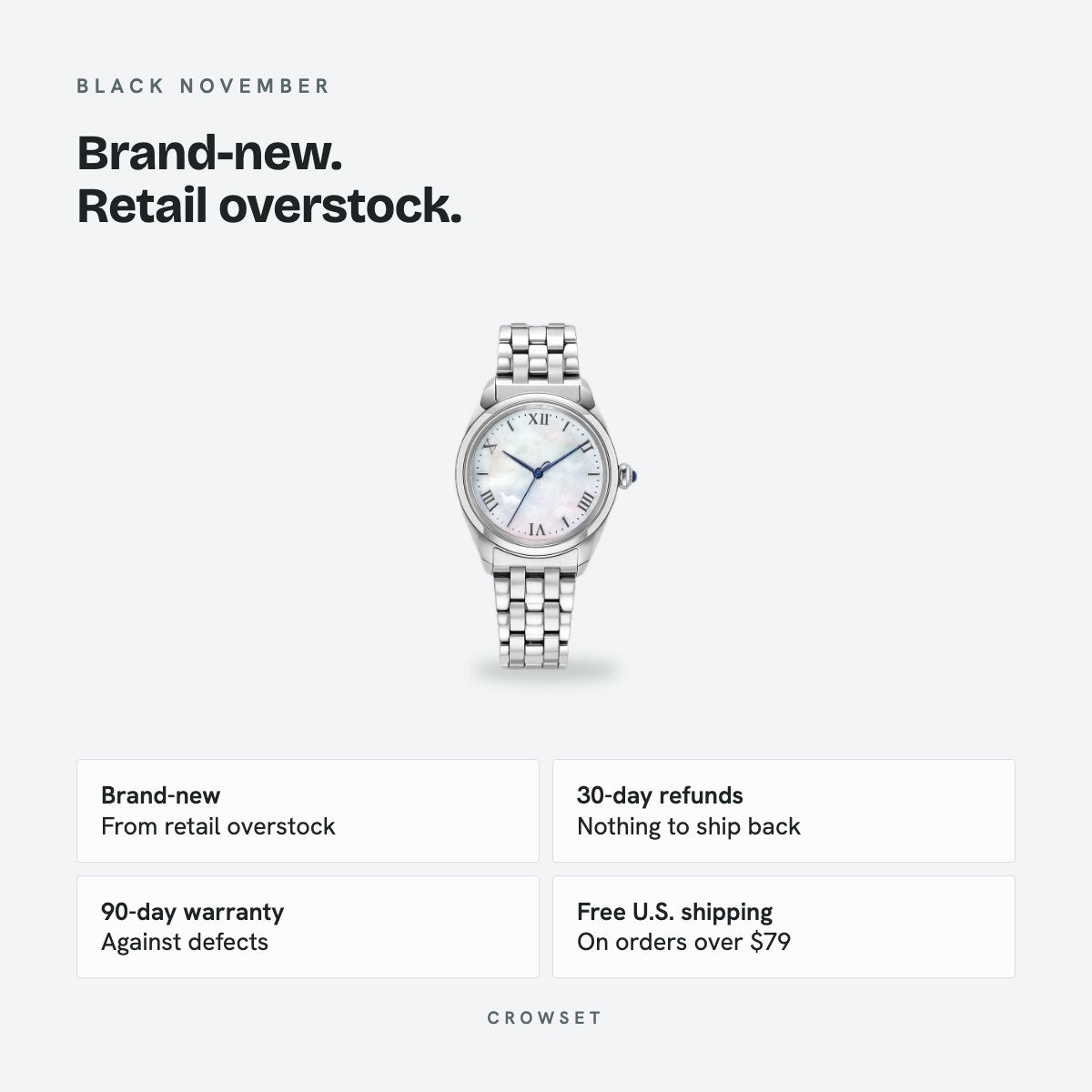 Women's 33mm White Dial Watch, details