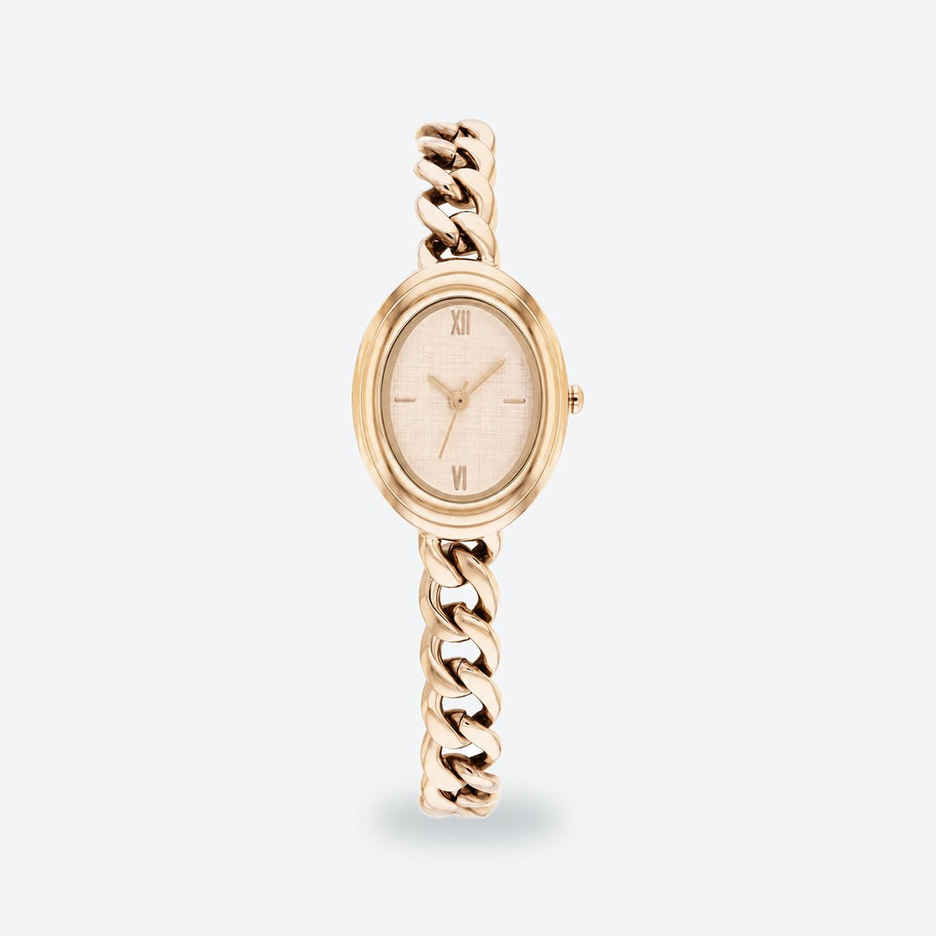 Women's 27x19.7mm Blue Dial Watch, Rose gold dial / Rose gold-tone