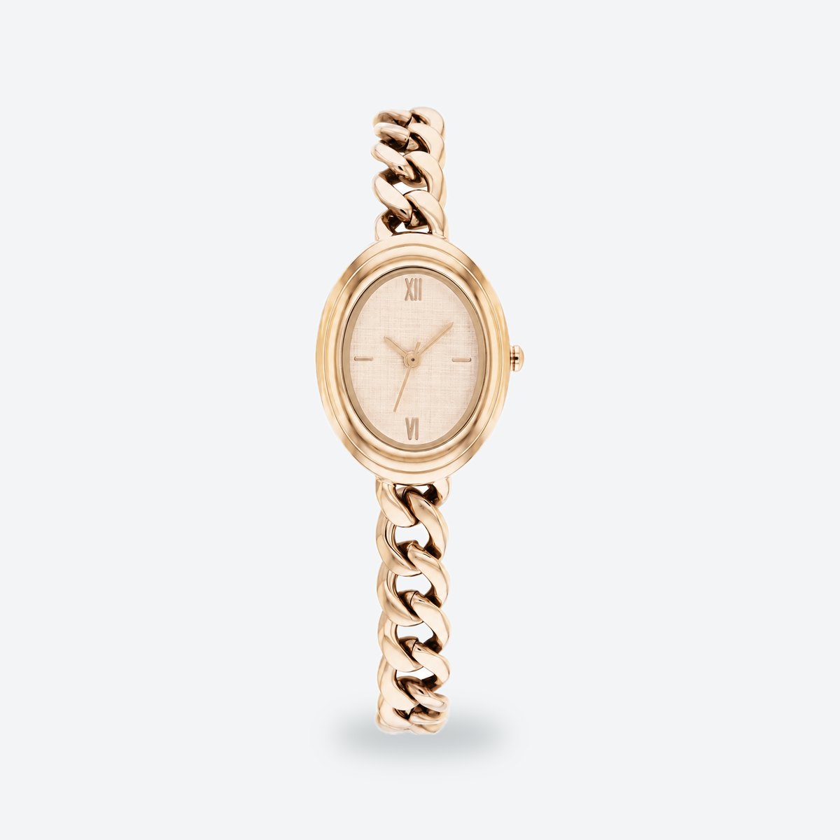 Women's 27x19.7mm Blue Dial Watch, Rose gold dial / Rose gold-tone