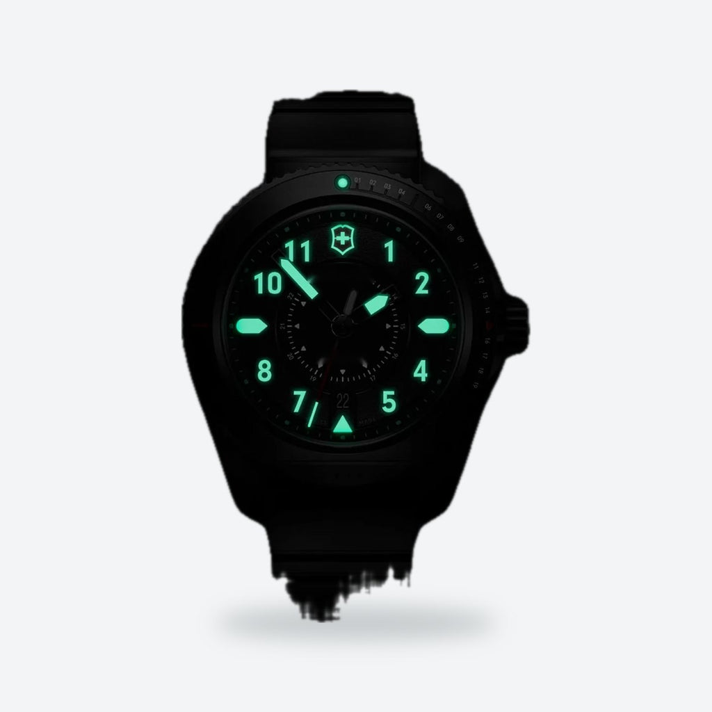 Men's 43mm Black Dial Watch, Rubber Strap, Style 2, view 3
