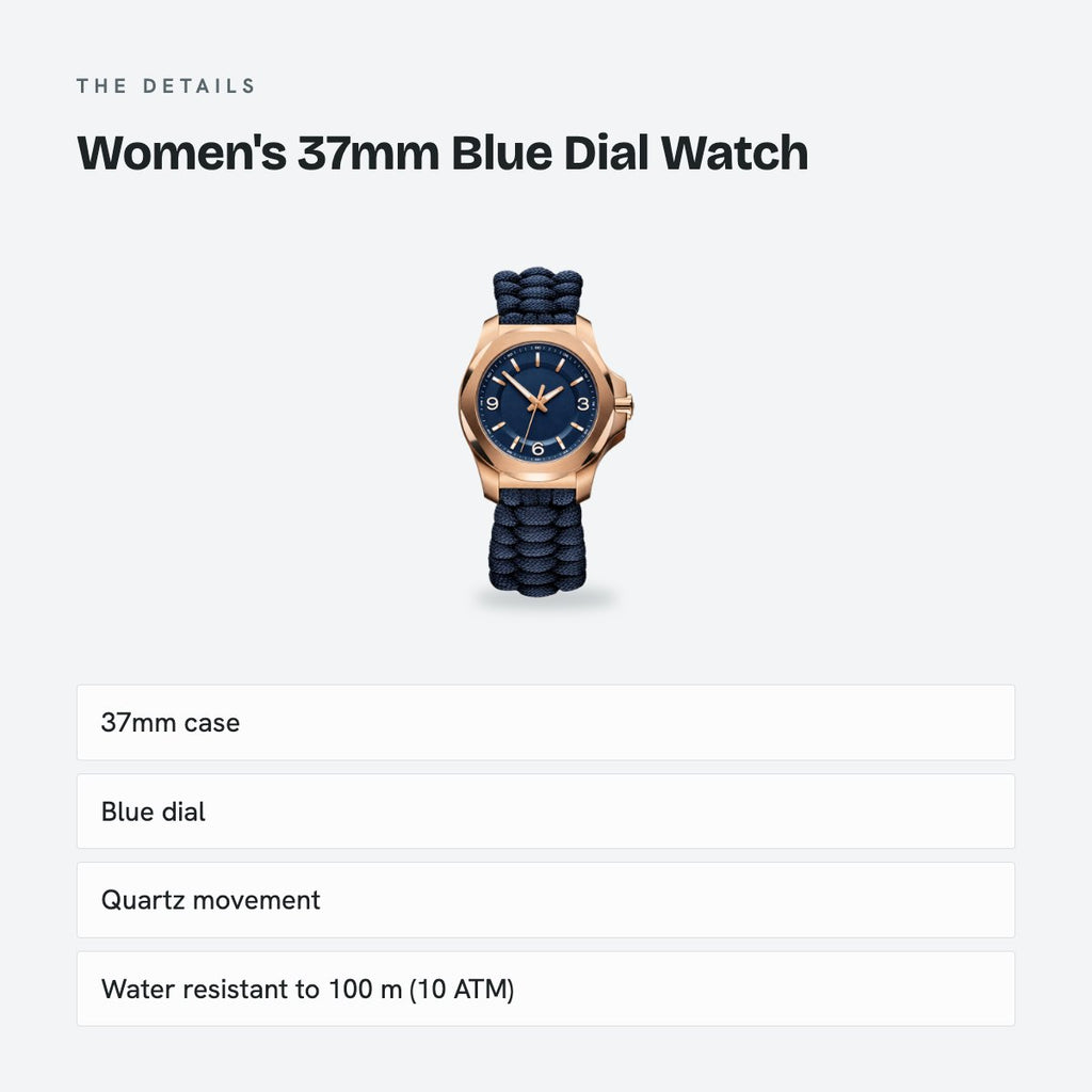 Women's 37mm Blue Dial Watch, details