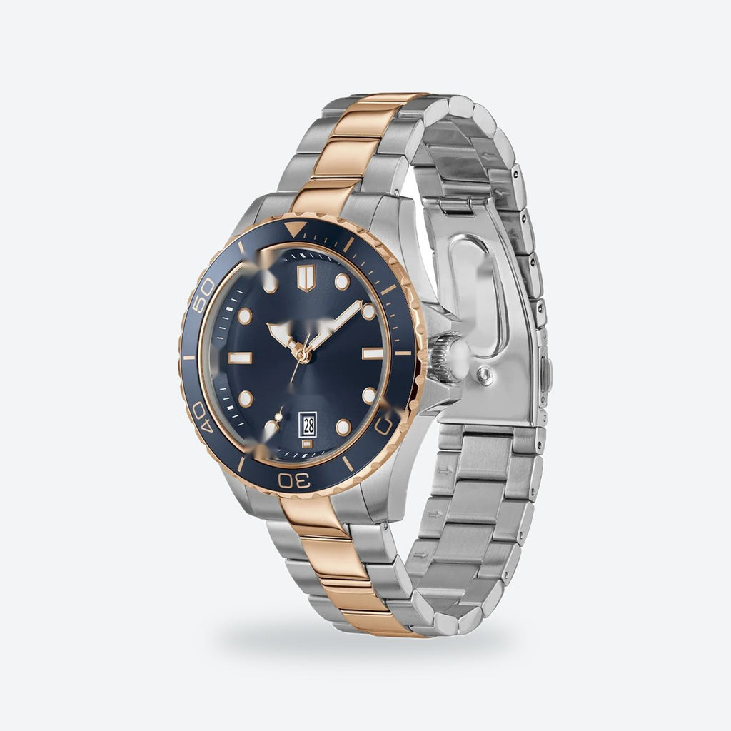 Men's 41mm Blue Dial Watch, Steel Bracelet, Silver-Tone, view 3